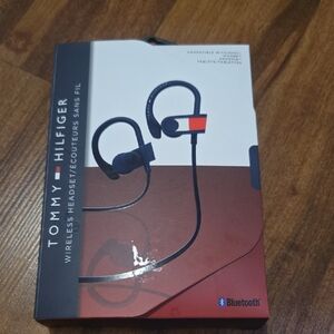 Tommy Hilfiger Wireless Noise-Isolating Bluetooth Sports Headset Earbuds (Navy)